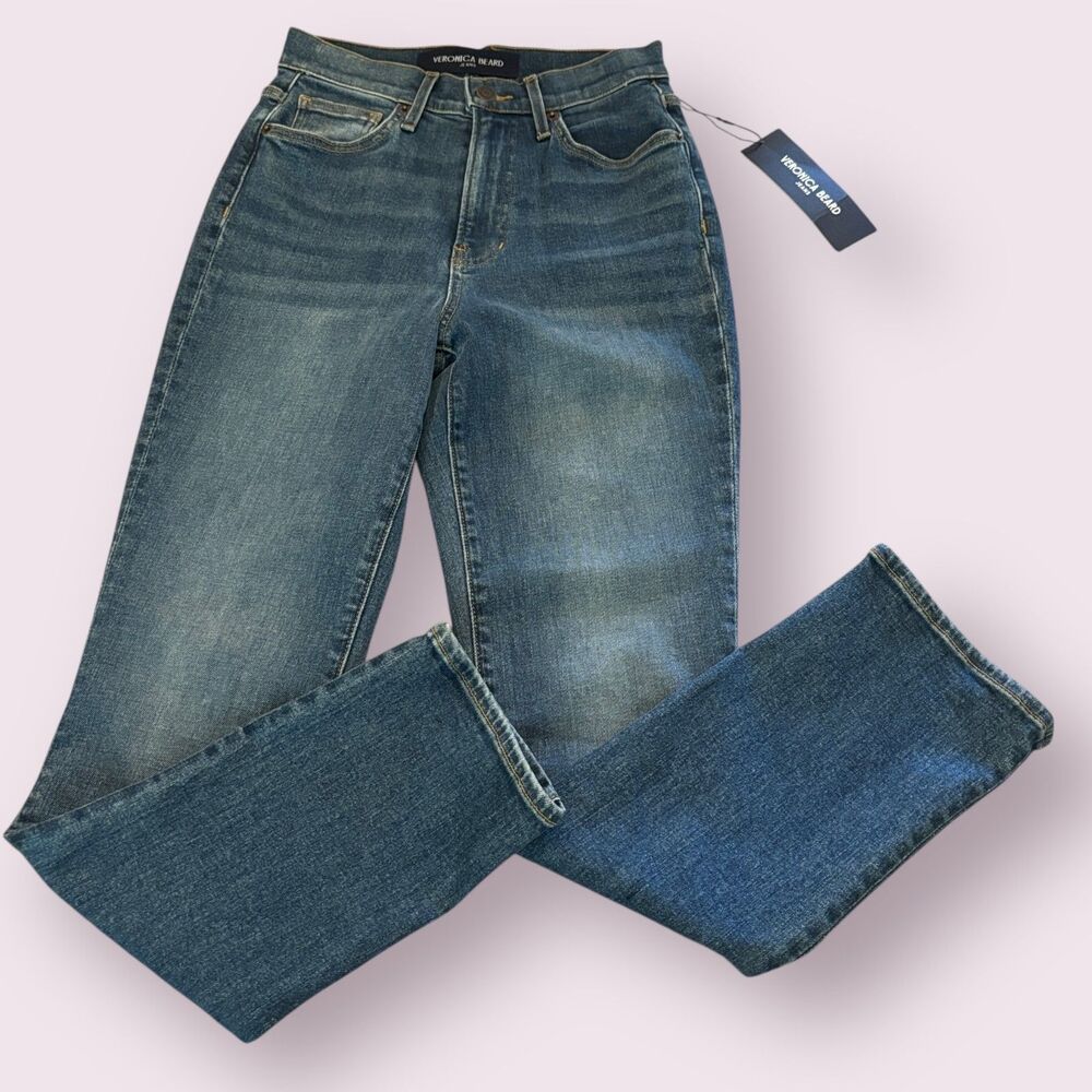 Veronica Beard Jeans Womens 26 Blue Denim High Rise Ryleigh Slim Straight NEW